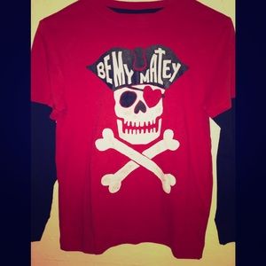 GYMbORee Valentine PIRATE matey shirt red 8 Boys